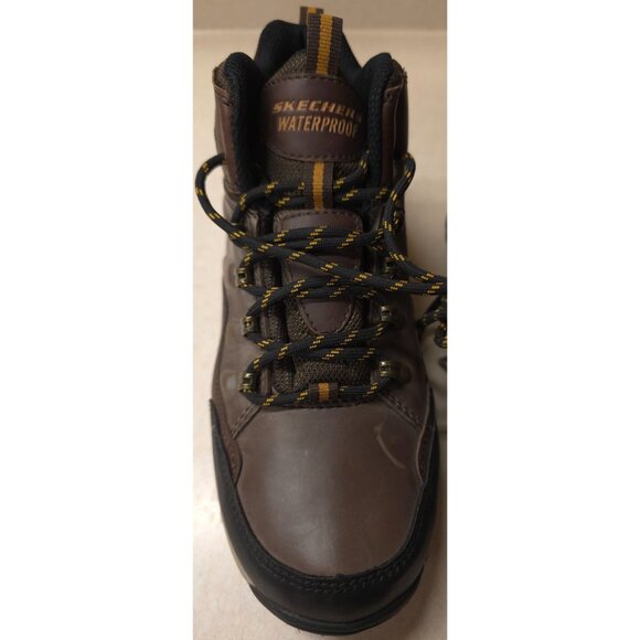 Skechers Skech-Tex Waterproof Brown Leather Lace Up Ankle Work Boots Mens Size 6 - Picture 4 of 16